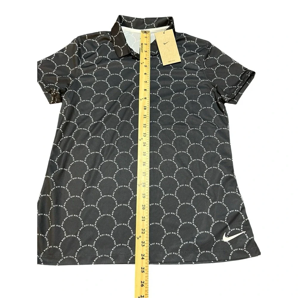 Nike Womens Dri-FIT Victory Print Golf Polo Shirt Black FB8527-010 M